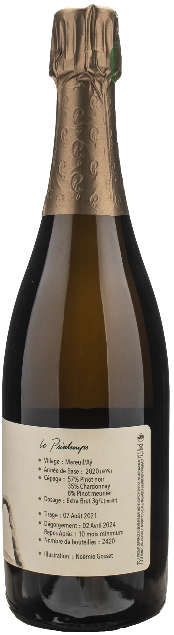 Paul Gosset Champagne Au Fil Des Temps Printemps Assemblage Mareuil Sur Ay Extra Brut - Image 2