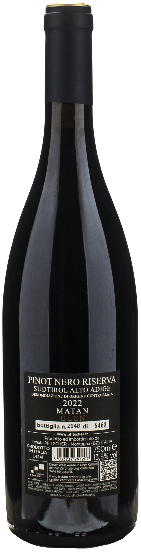 Pfitscher Pinot Nero Matan Riserva 2022 - Image 2