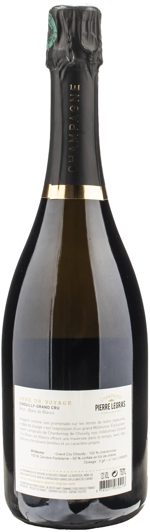Pierre Legras Champagne Grand Cru Blanc de Blancs Brut Idee de Voyage 2013 - Image 2