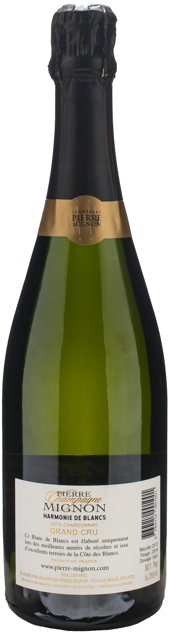 Pierre Mignon Champagne Harmonie de Blancs Grand Cru 2013 - Image 2