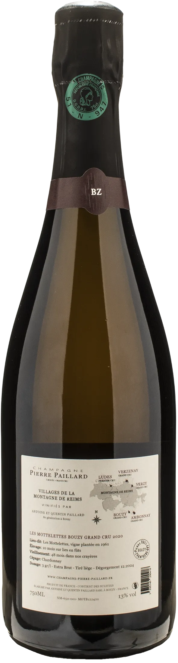Pierre Paillard Champagne Grand Cru Bouzy Les Mottelettes Chardonnay Extra-Brut 2020 - Image 2