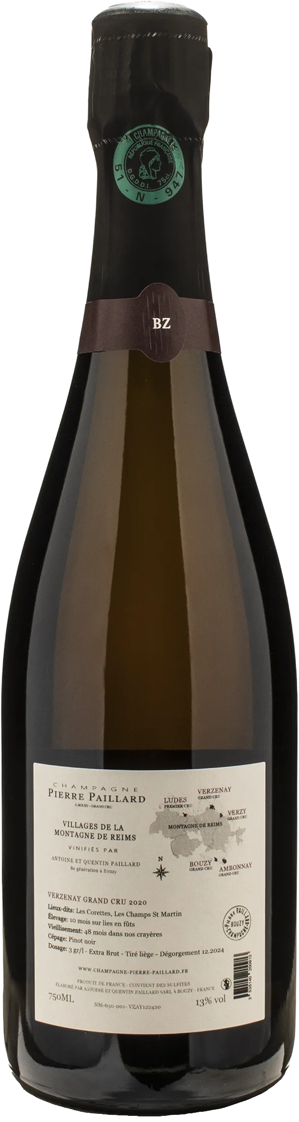 Pierre Paillard Champagne Grand Cru Verzenay Vieilles Vignes Pinot Noir Extra Brut 2020 - Image 2