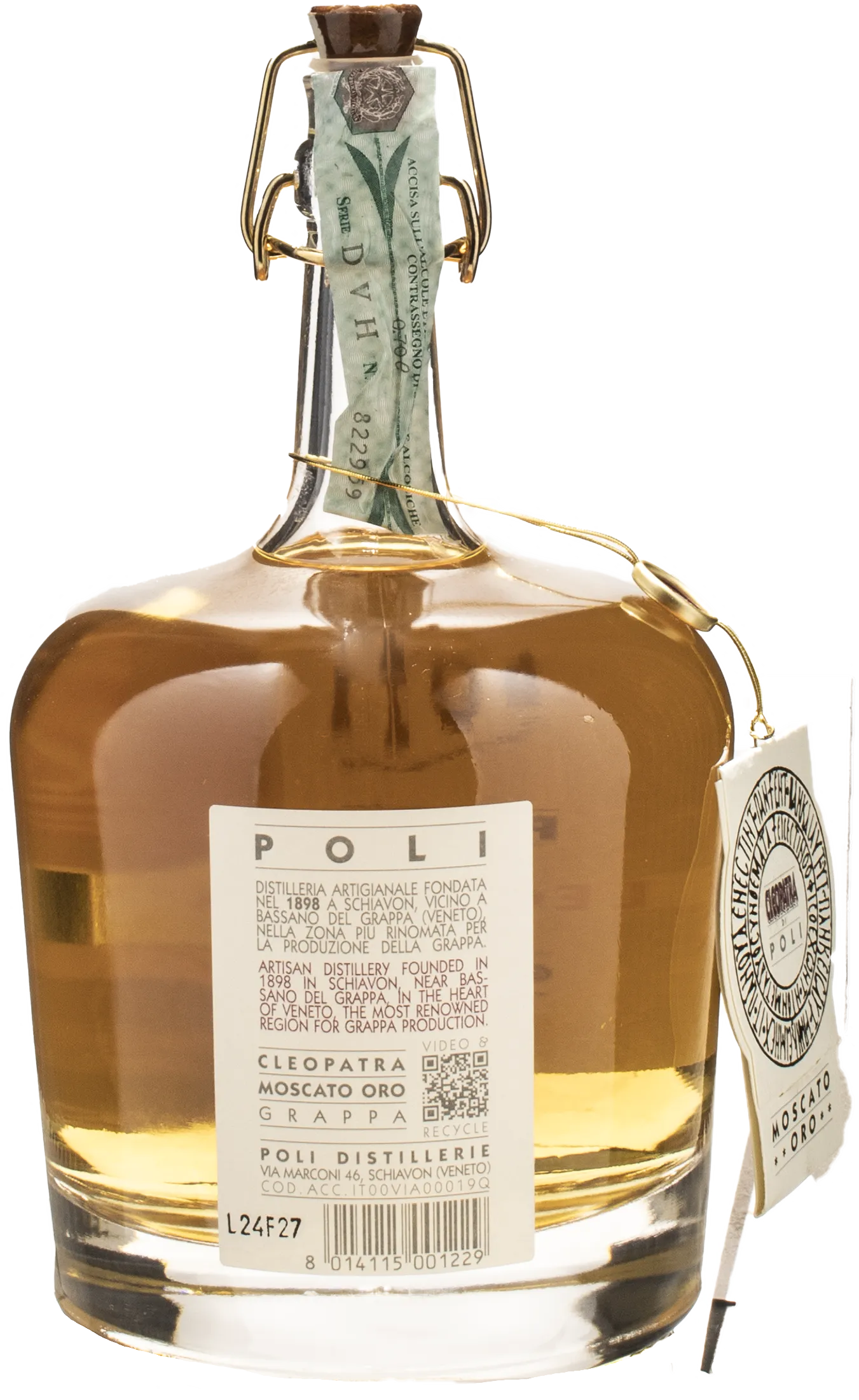 Poli Grappa Cleopatra Moscato Oro 0.7L - Image 2