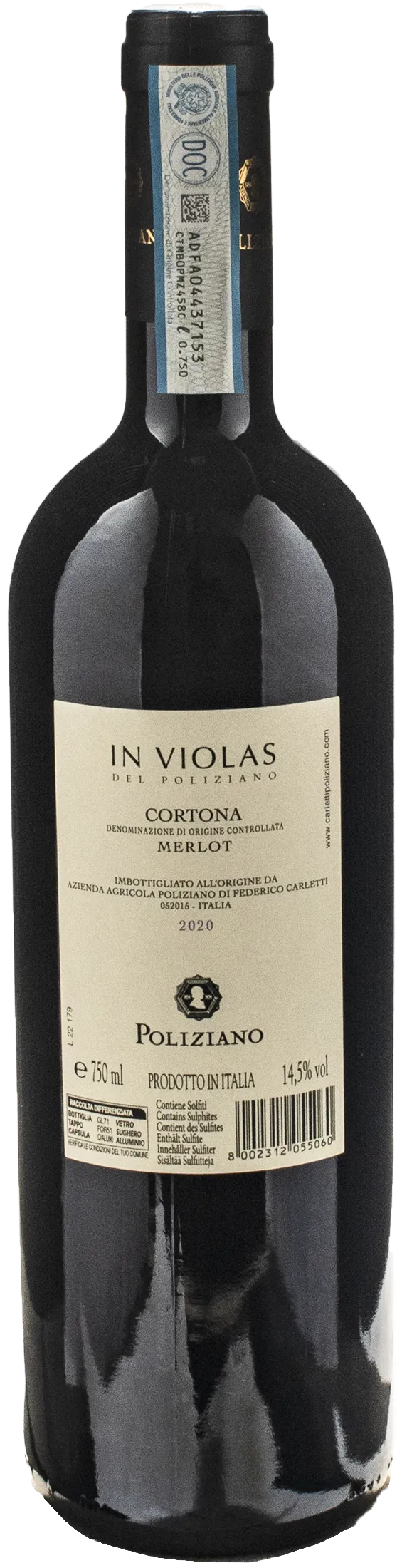 Poliziano Cortona Merlot In Violas 2020 - Image 2
