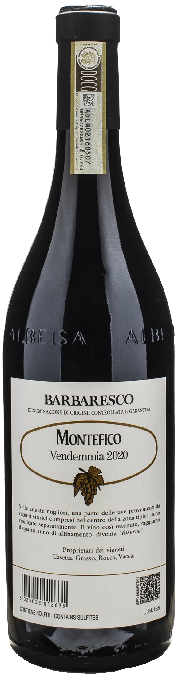 Produttori del Barbaresco Barbaresco Montefico Riserva 2020 - Image 2