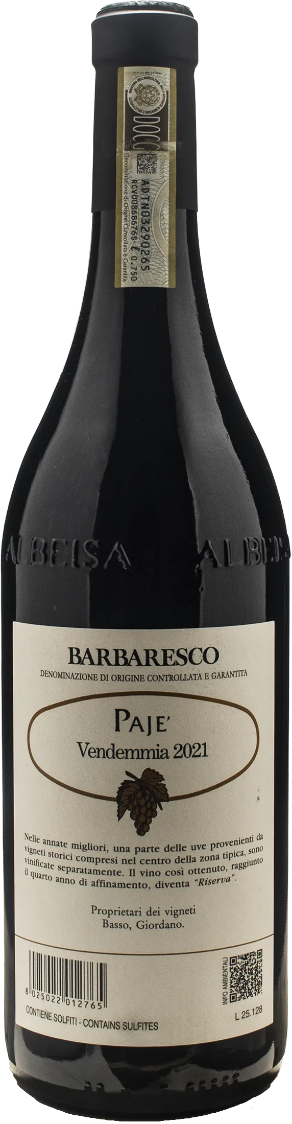 Produttori del Barbaresco Barbaresco Paje Riserva 2021 - Image 2