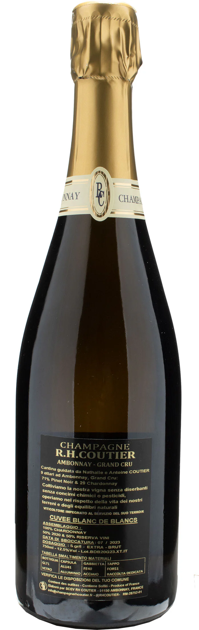 R.H. Coutier Champagne Grand Cru Cuvee Blanc de Blancs Extra Brut - Image 2