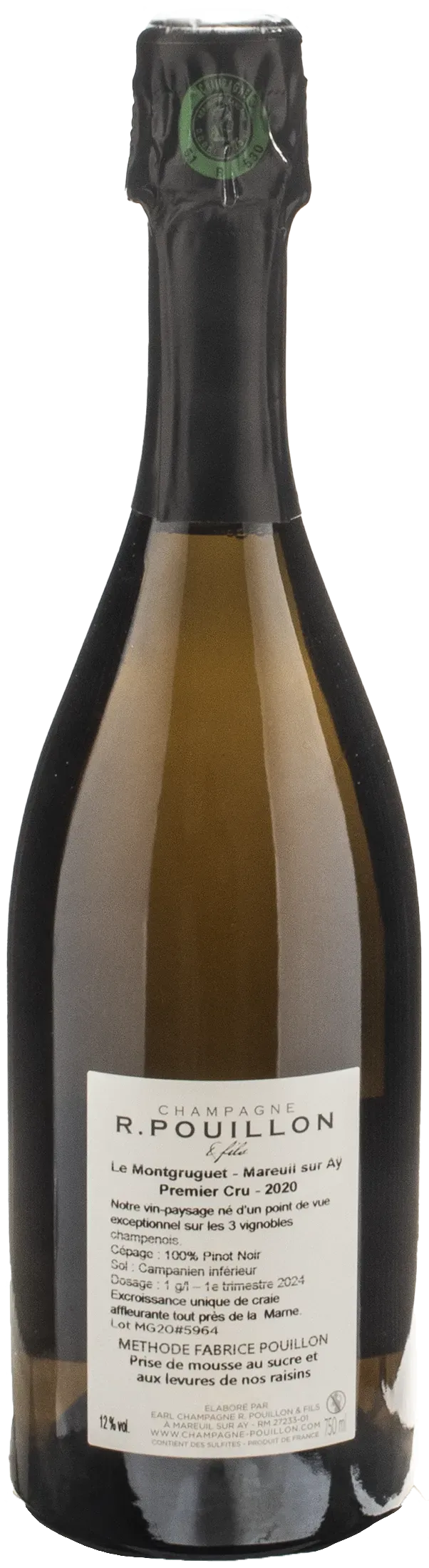 R. Pouillon Champagne 1er Cru Extra Brut Le Montgruguet 2020 - Image 2