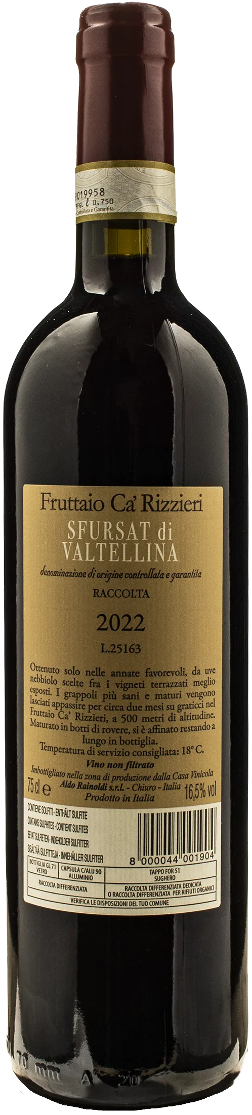Rainoldi Sfursat di Valtellina Fruttaio Ca Rizzieri 2022 - Image 2