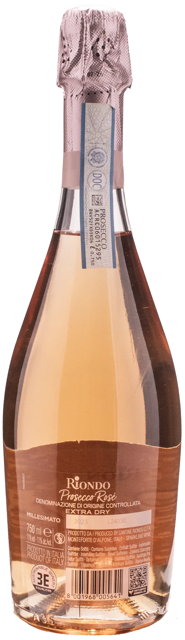 Riondo Prosecco Rosè Millesimato Extra Dry 2023 - Image 2