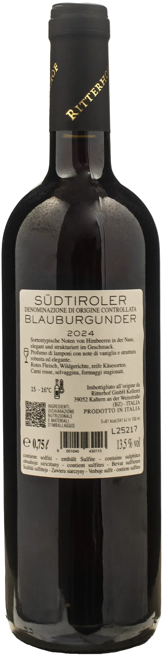 Ritterhof Blauburgunder Pinot Nero 2024 - Image 2