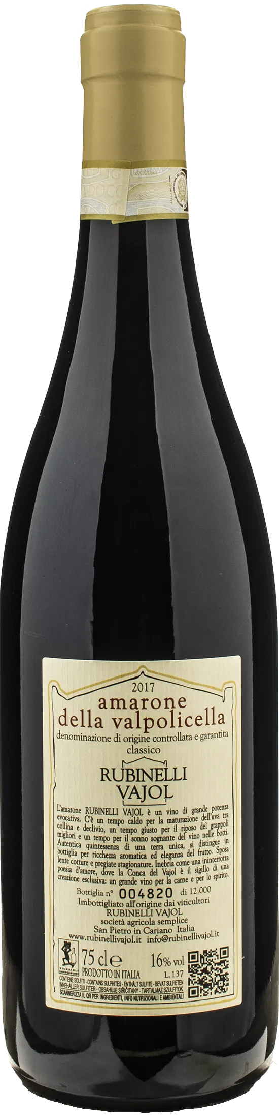 Rubinelli Amarone della Valpolicella Classico 2017 - Image 2