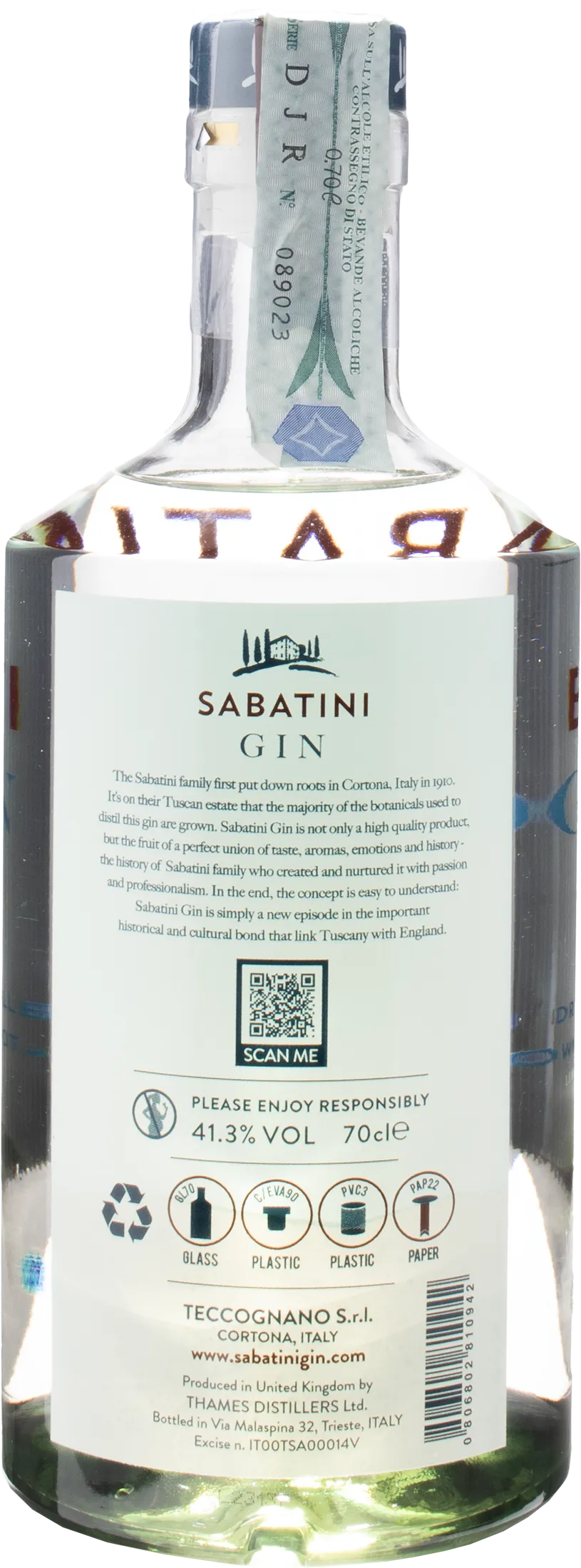 Sabatini Gin 0.70L - Image 2