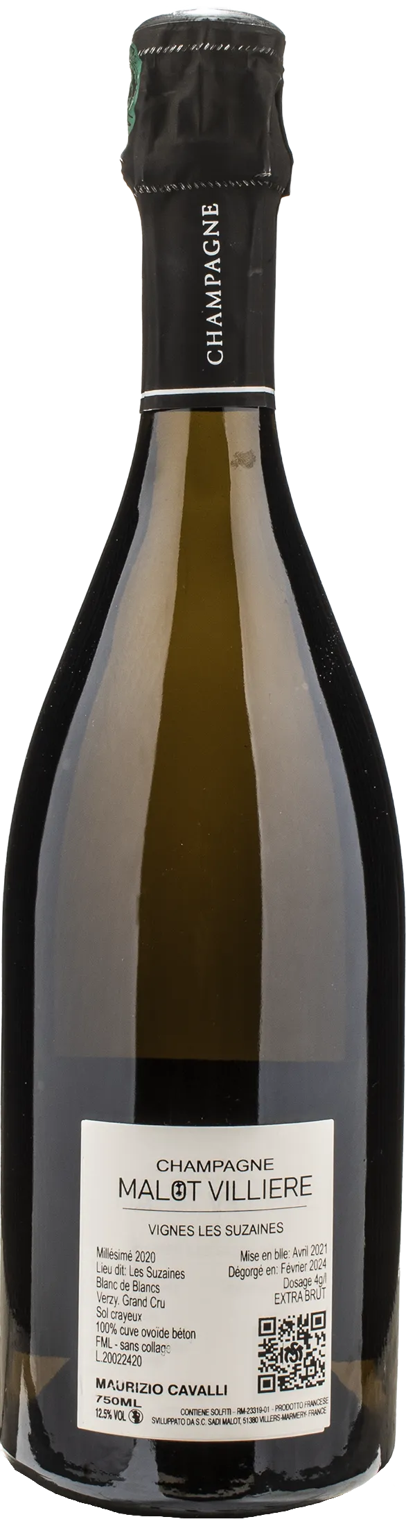 Sadi Malot Champagne Grand Cru Blanc De Blancs Les Suzaines Extra Brut 2020 - Image 2
