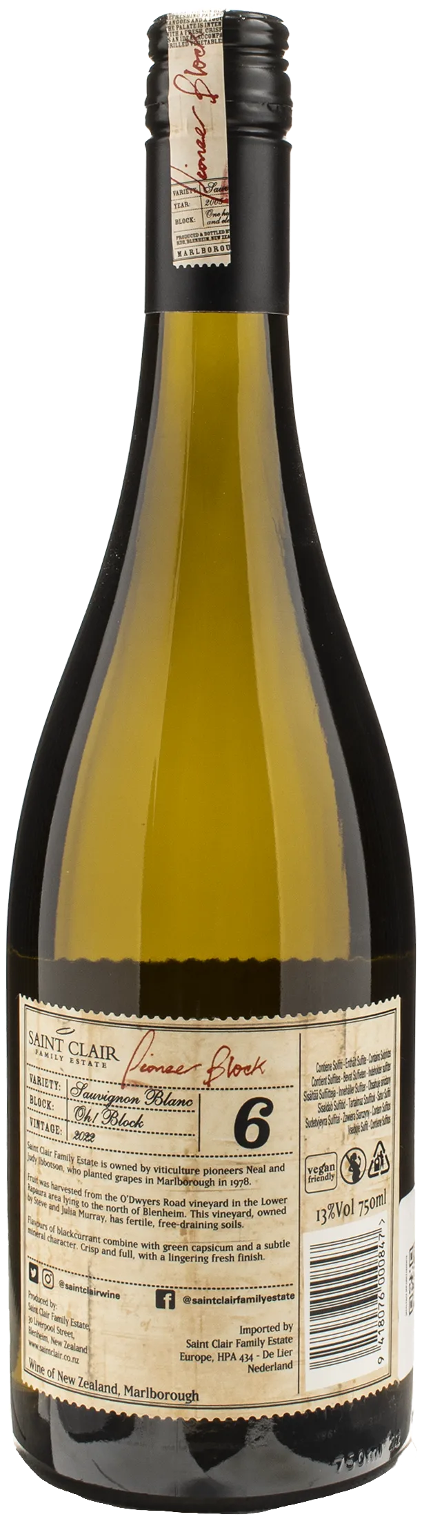 Saint Clair Sauvignon Blanc Pioneer Block 6 2022 - Image 2