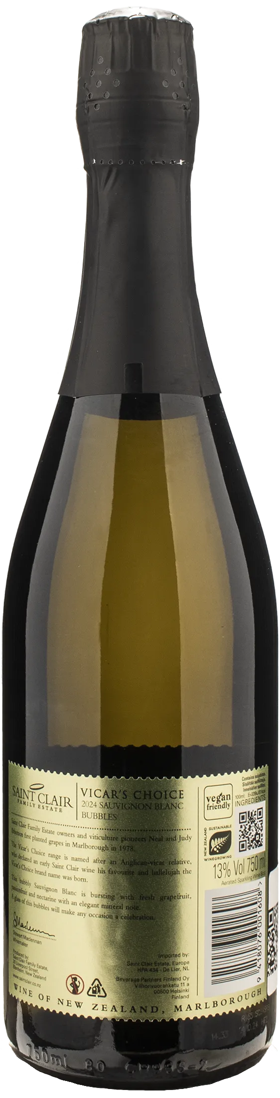 Saint Clair Vicar’s Choice Sauvignon Blanc Bubbles 2024 - Image 2