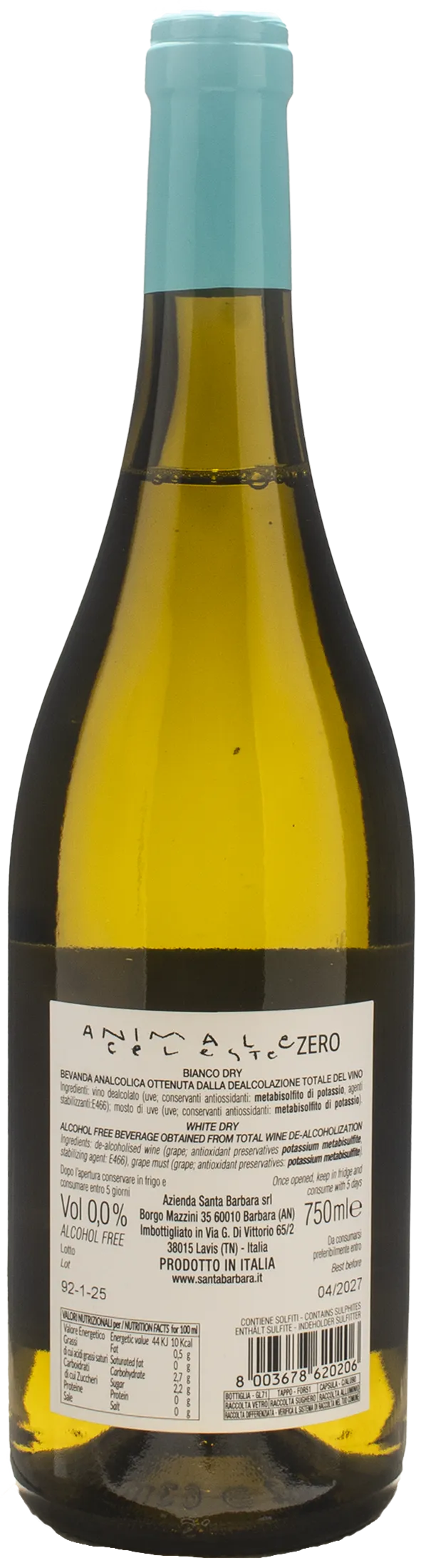Santa Barbara Stefano Antonucci Animale Celeste Bianco Dry Zero Alcol - Image 2