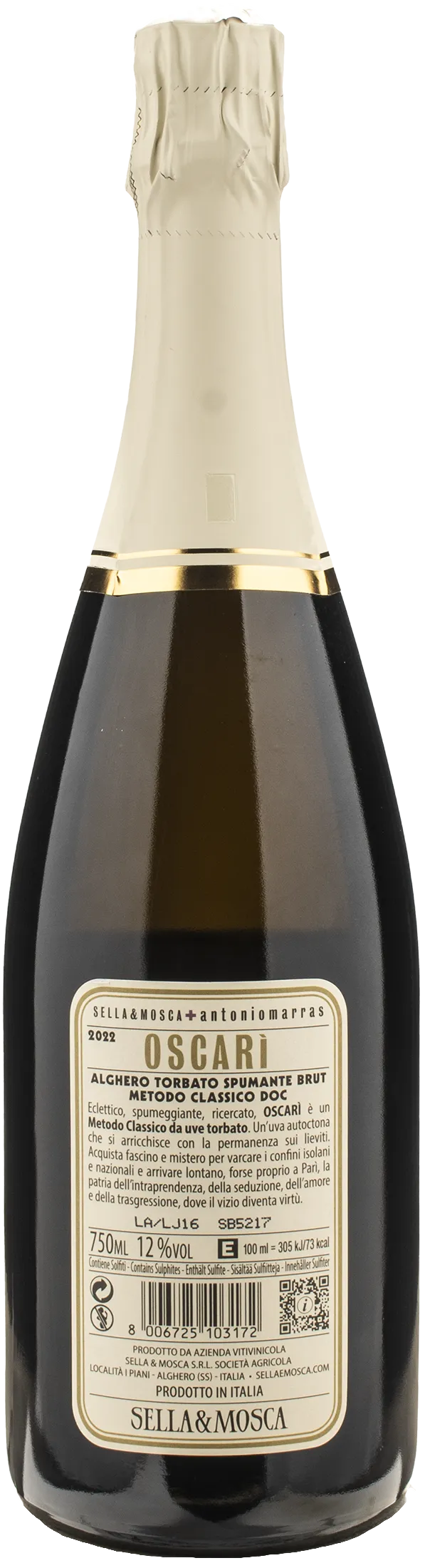 Sella & Mosca Alghero Torbato Spumante Metodo Classico Brut Oscari 2022 - Image 2