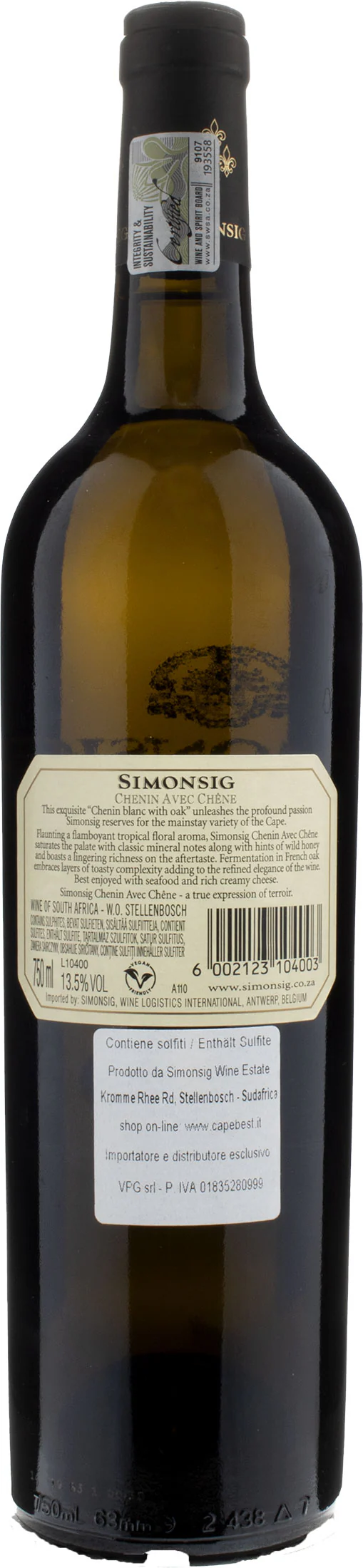 Simonsig Chenin Avec Chene 2019 - Image 2