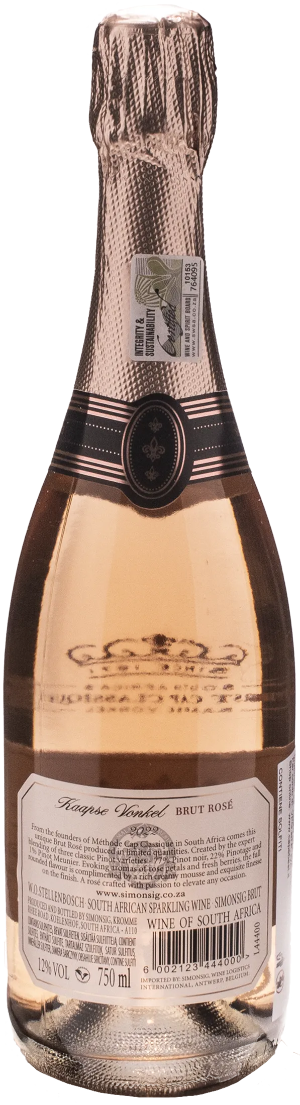 Simonsig Kaapse Vonkel Cap Classique Brut Rosè 2022 - Image 2