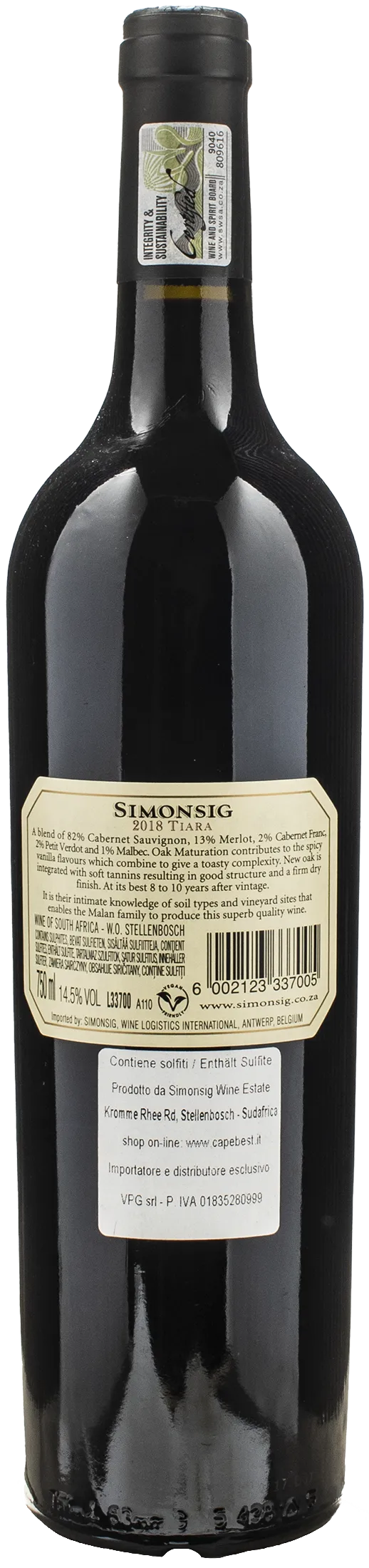 Simonsig Stellenbosch Tiara 2018 - Image 2
