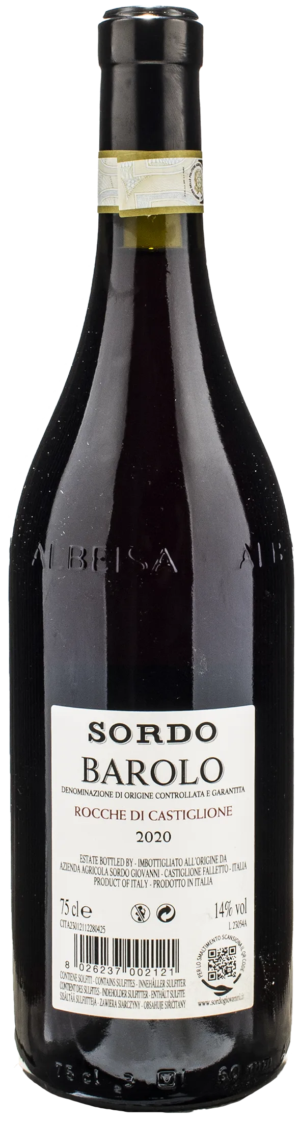 Sordo Giovanni Barolo Rocche di Castiglione 2020 - Image 2