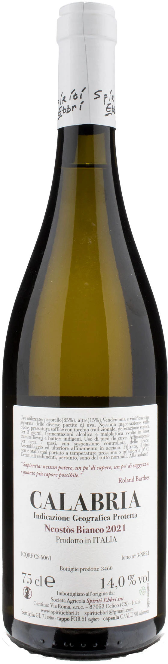 Spiriti Ebbri Neostos Bianco 2021 - Image 2