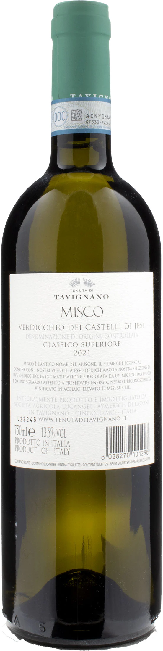 Tenuta di Tavignano Verdicchio dei Castelli di Jesi Classico Superiore Misco 2021 - Image 2