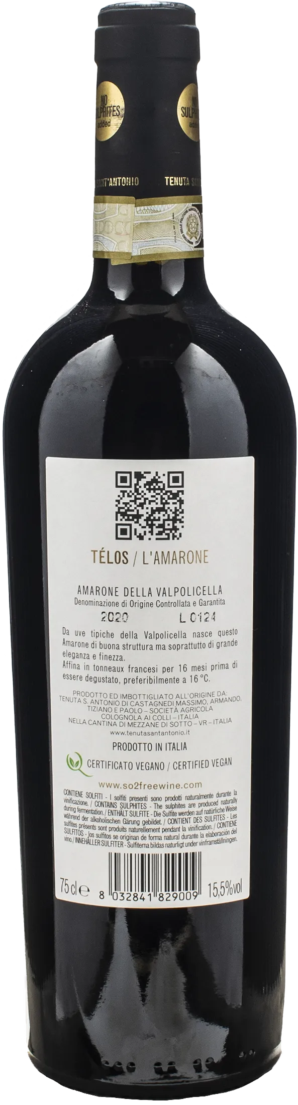 Tenuta Sant'Antonio Telos L'Amarone della Valpolicella Vegan 2020 - Image 2