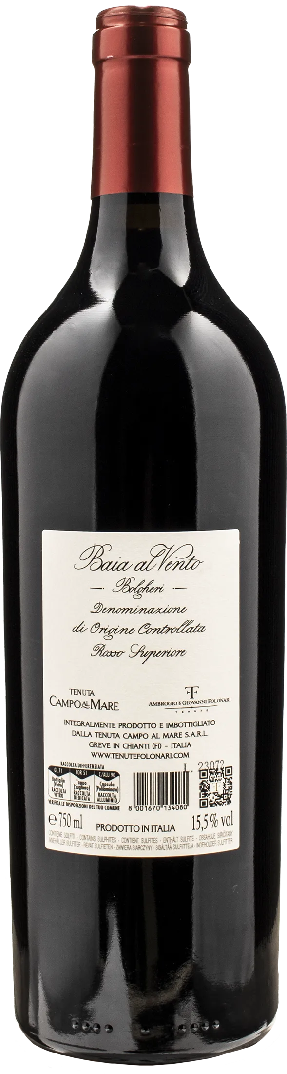 Tenute Folonari Campo al Mare Bolgheri Rosso Superiore Baia al Vento 2020 - Image 2