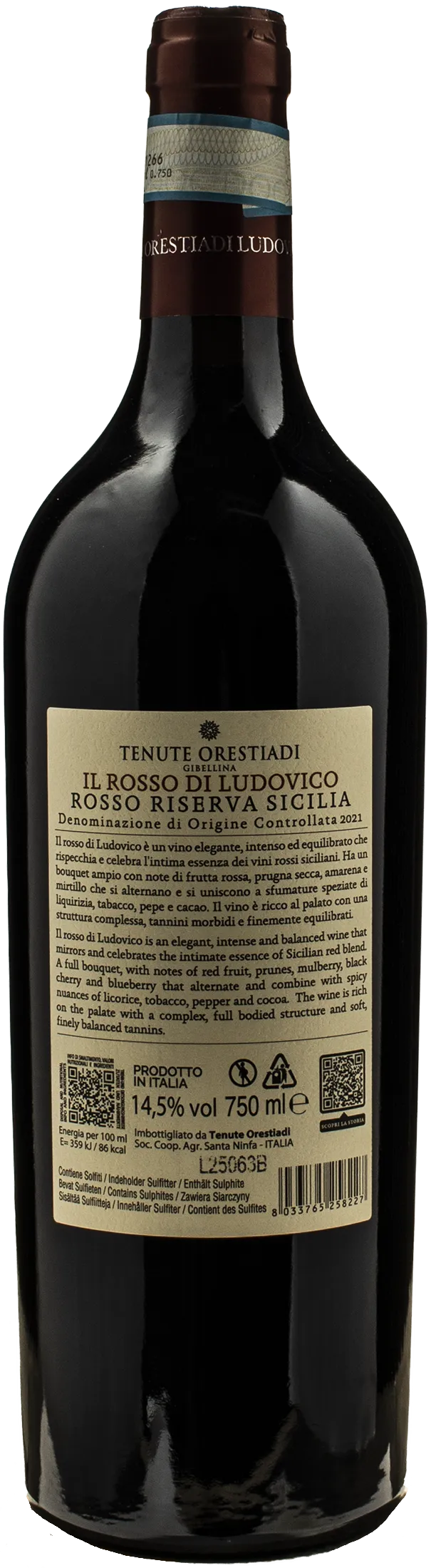 Tenute Orestiadi Il Rosso di Ludovico Riserva 2021 - Image 2