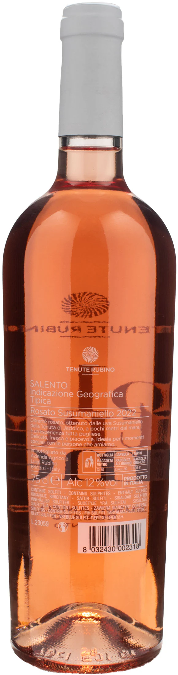 Tenute Rubino Oltremé Susumaniello Rosato 2022 - Image 2