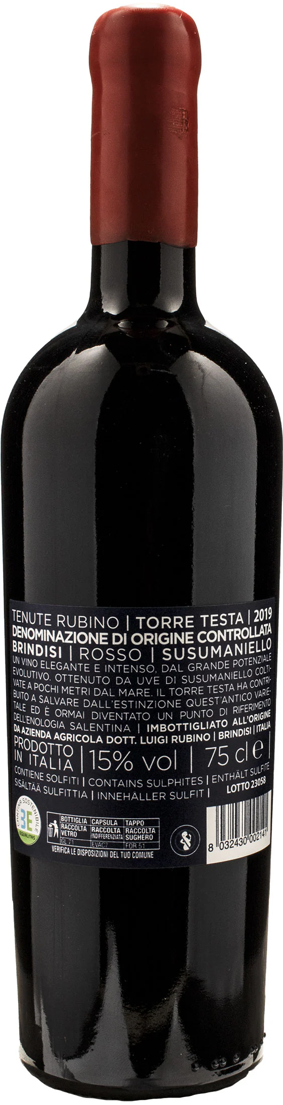 Tenute Rubino Torre Testa Susumaniello 2019 - Image 2