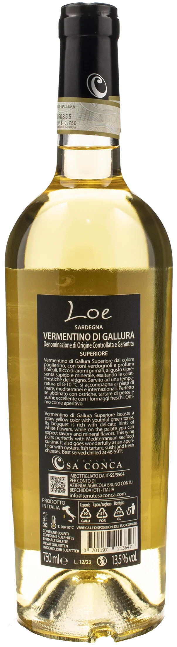 Tenute Sa Conca Vermentino di Gallura Superiore Loe 2022 - Image 2