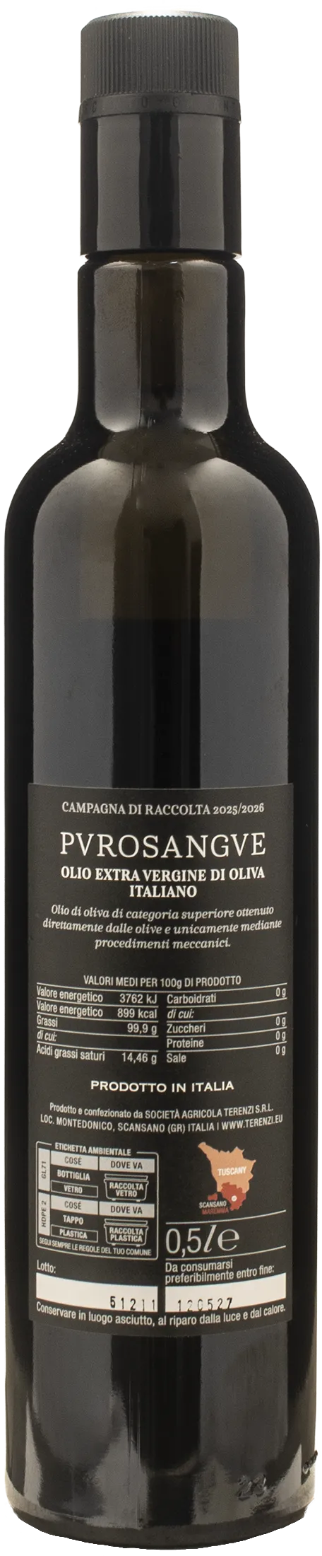 Terenzi Purosangue Extra Virgin Olive Oil 0.5L 2025 - Image 2