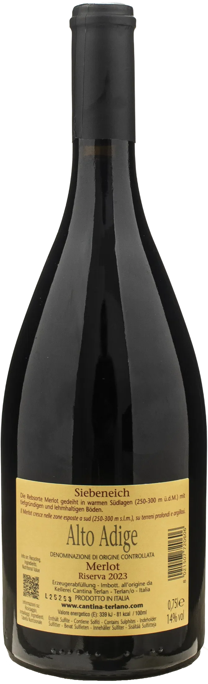 Terlano Merlot Siebeneich Riserva 2023 - Image 2