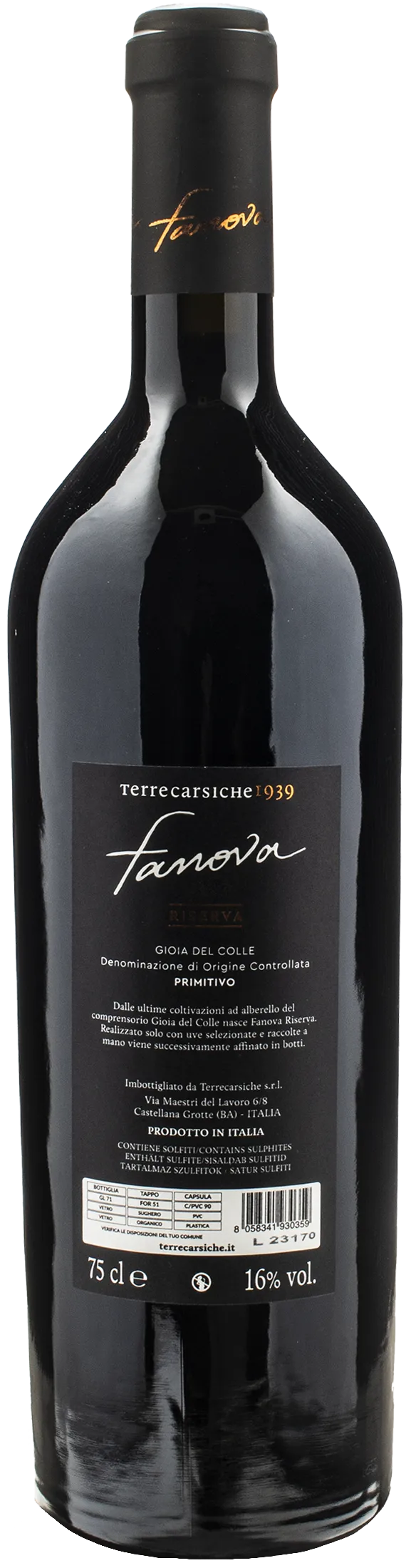 Terrecarsiche1939 Gioia del Colle Primitivo Fanova Riserva 2020 - Image 2