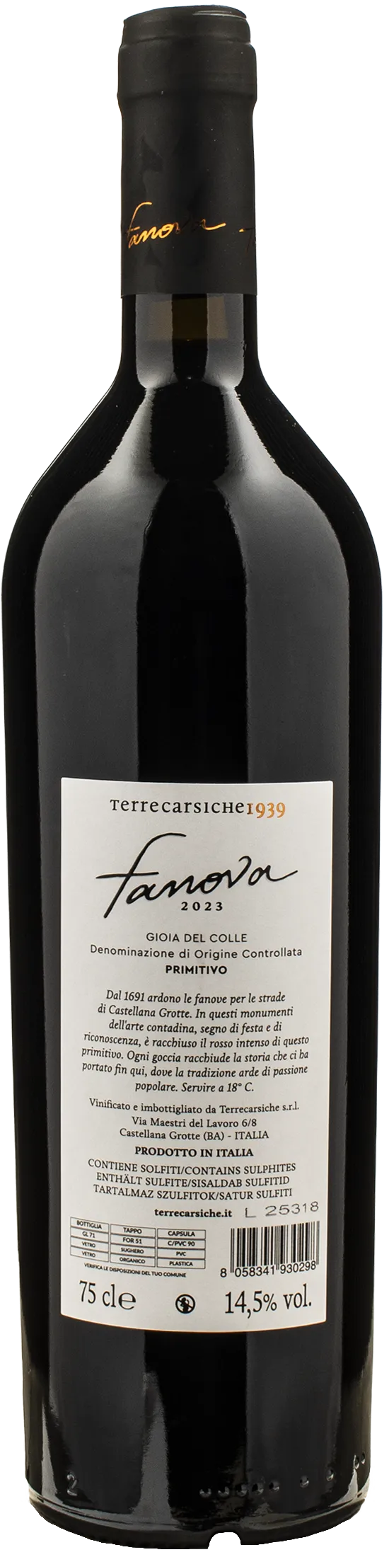 Terrecarsiche1939 Primitivo Gioia del Colle Fanova 2023 - Image 2