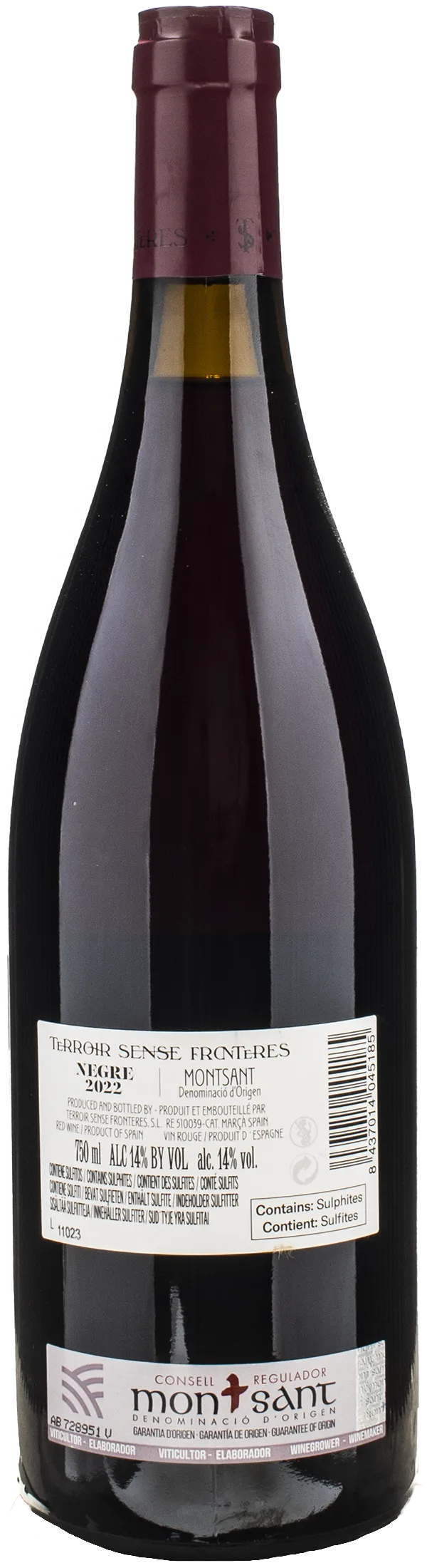 Terroir Al Limit Terroir Sense Fronteres Montsant Negre 2022 - Image 2