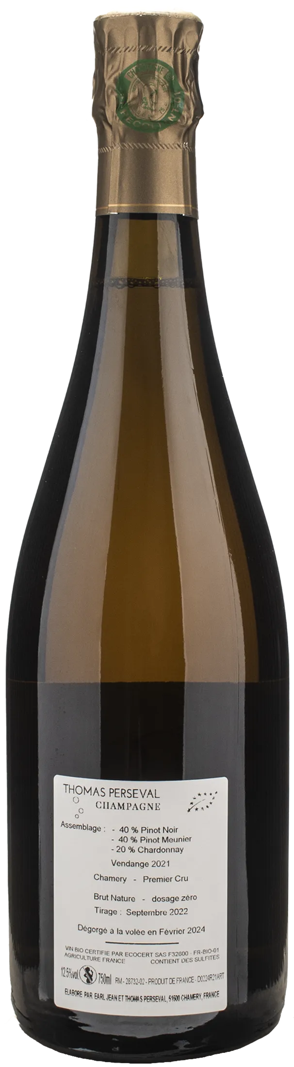 Thomas Perseval Champagne 1er Cru Brut Nature L’art Terre 2021 - Image 2