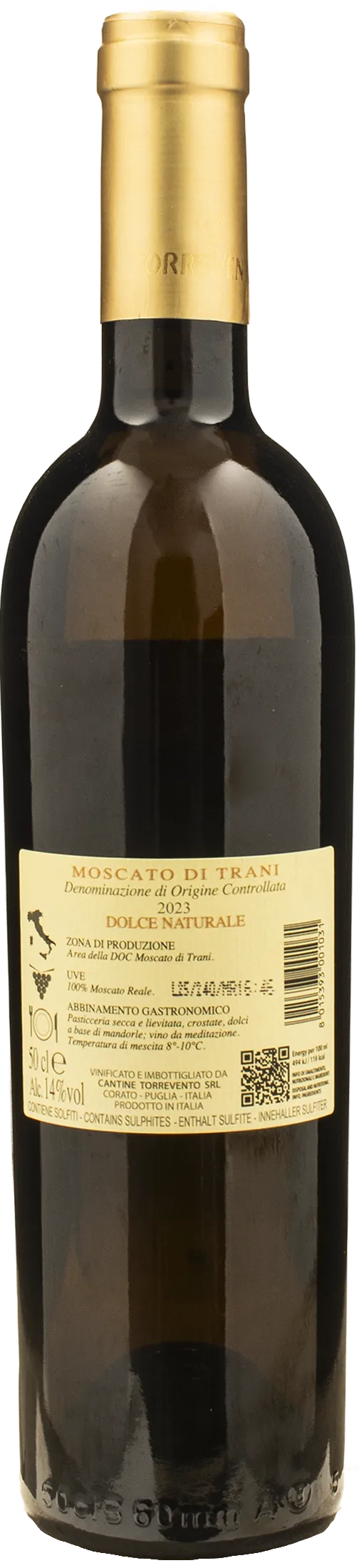Torrevento Moscato di Trani Dulcis in Fundo Dolce Naturale 0.5L 2023 - Image 2