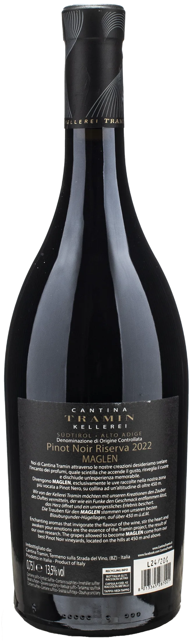 Tramin Maglen Pinot Nero Riserva 2022 - Image 2
