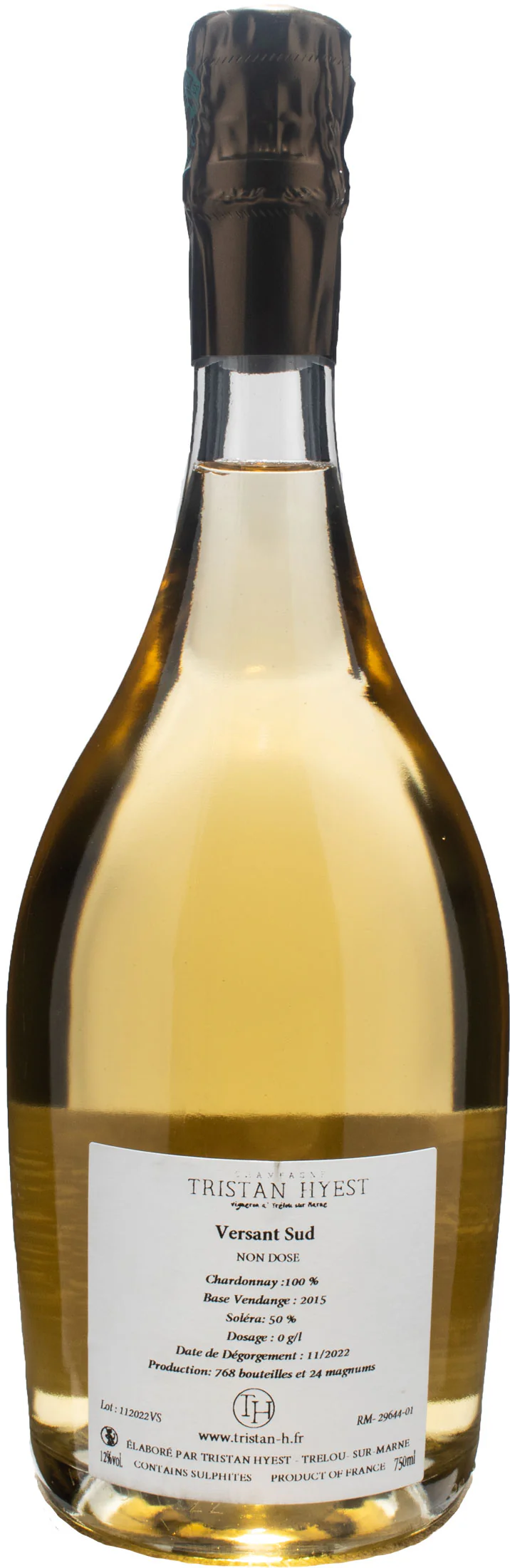 Tristan Hyest Champagne Les vignes du Versant Sud Blanc De Blancs Nature Solera - Image 2