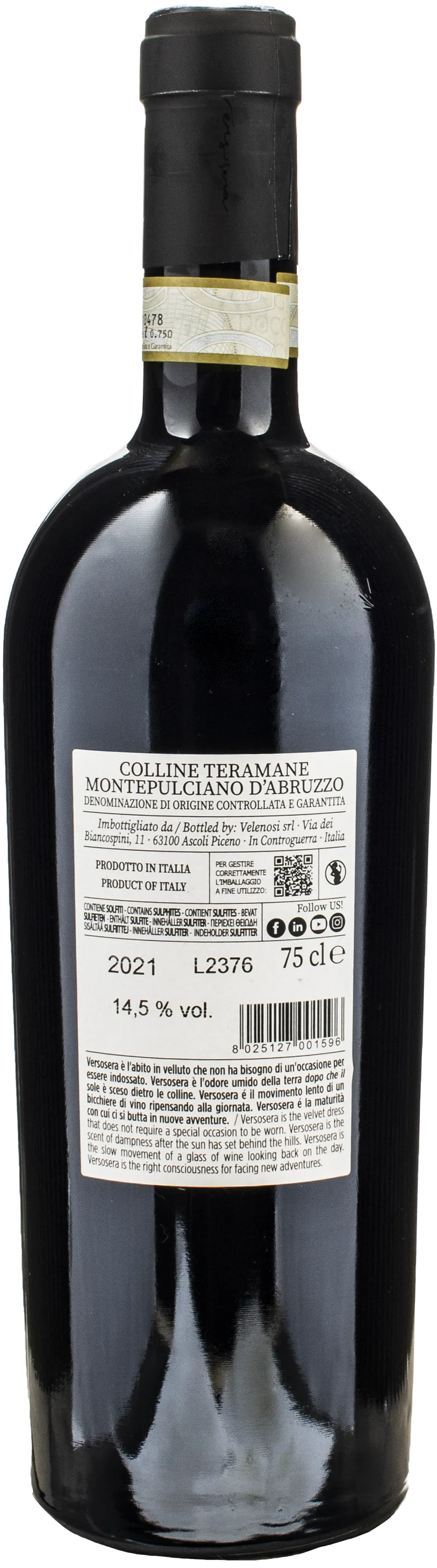 Velenosi Montepulciano d'Abruzzo Verso Sera 2021 - Image 2