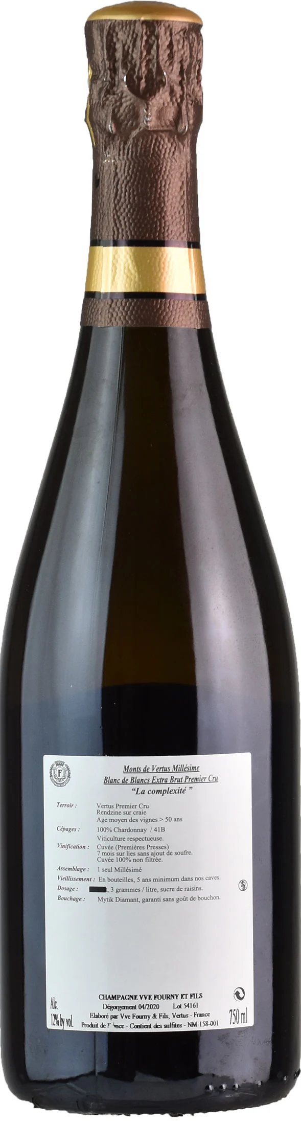 Veuve Fourny & Fils Champagne Monts de Vertus 1er Cru Blanc de Blancs Extra Brut La Complexité 2014 - Image 2