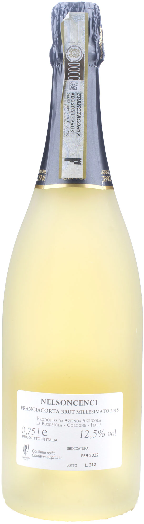 Vigneti Cenci Franciacorta Nelson Cenci L'Insolita Annata Brut 2015 - Image 2
