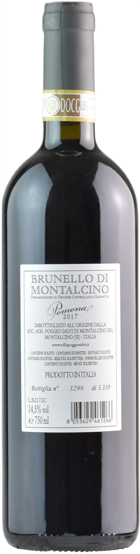 Villa Poggio Salvi Brunello Montalcino Cru Pomona 2017 - Image 2