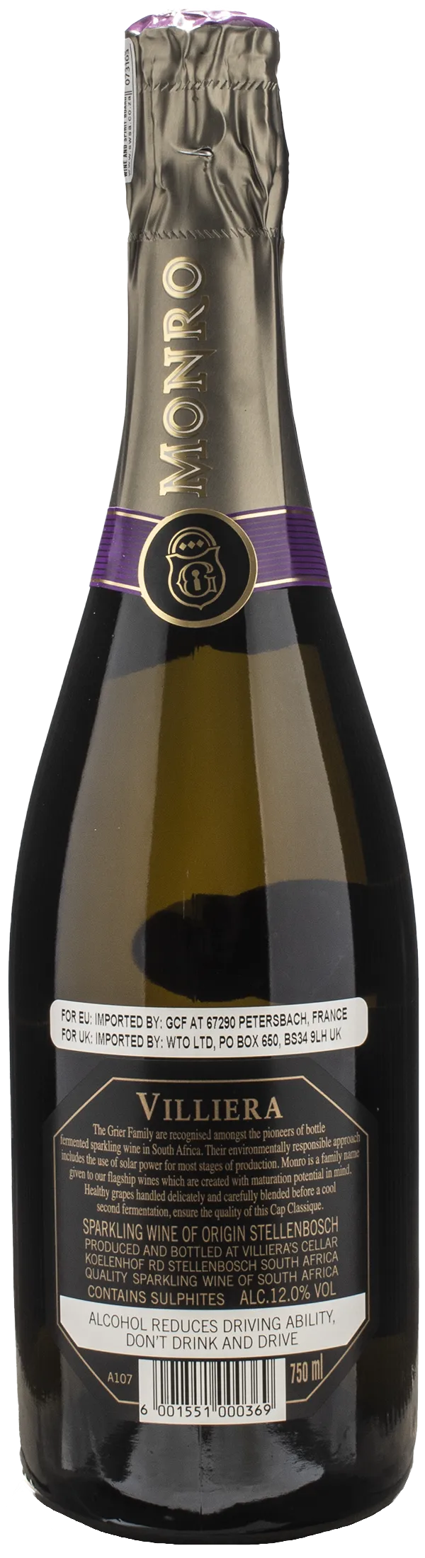 Villiera Methode Cap Classique Monro Brut 2017 - Image 2