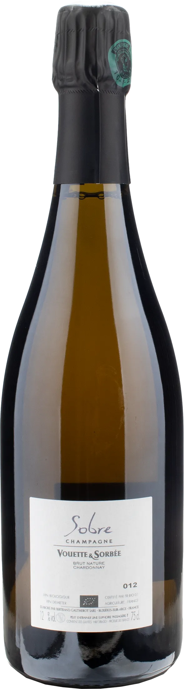 Vouette et Sorbee Champagne Blanc de Blancs Sobre Brut Nature 2014 - Image 2